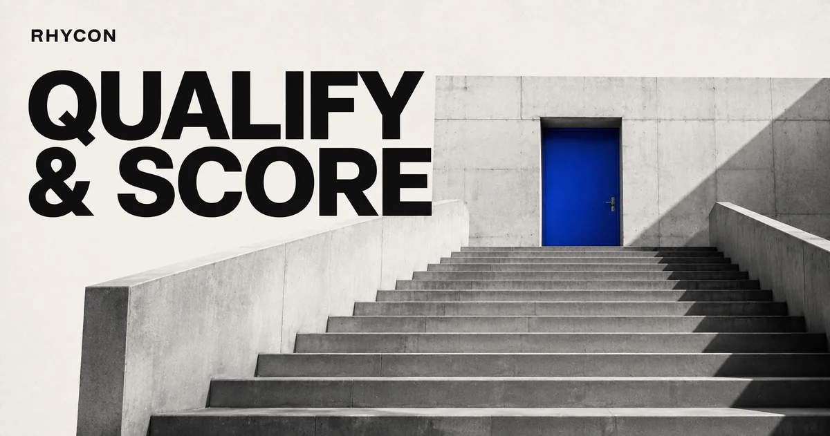 Qualify and score: concrete steps lead to a blue doorway.